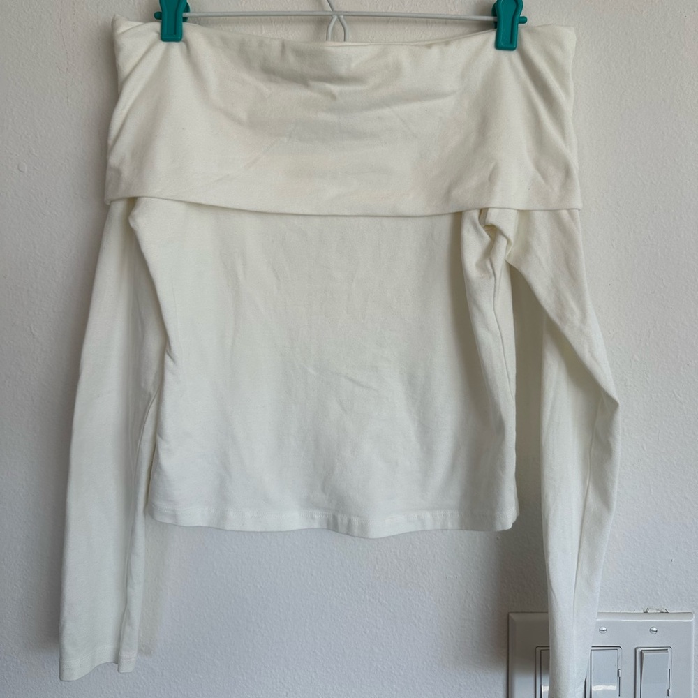 Brandy Melville White Off-the-Shoulder Blouse